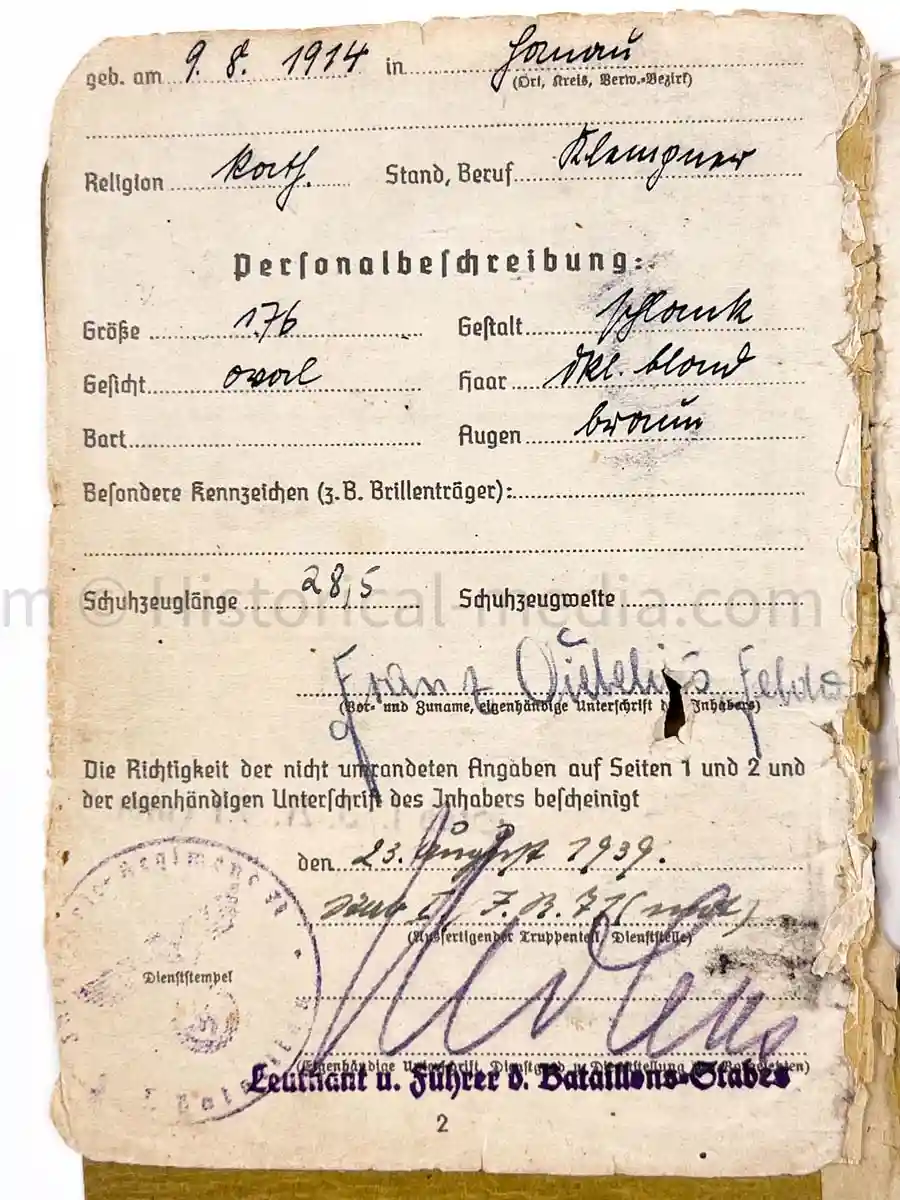 SOLDBUCH - 29. INFANTERIE-DIVISION FALKE - (sIG Sf.) - STALINGRAD