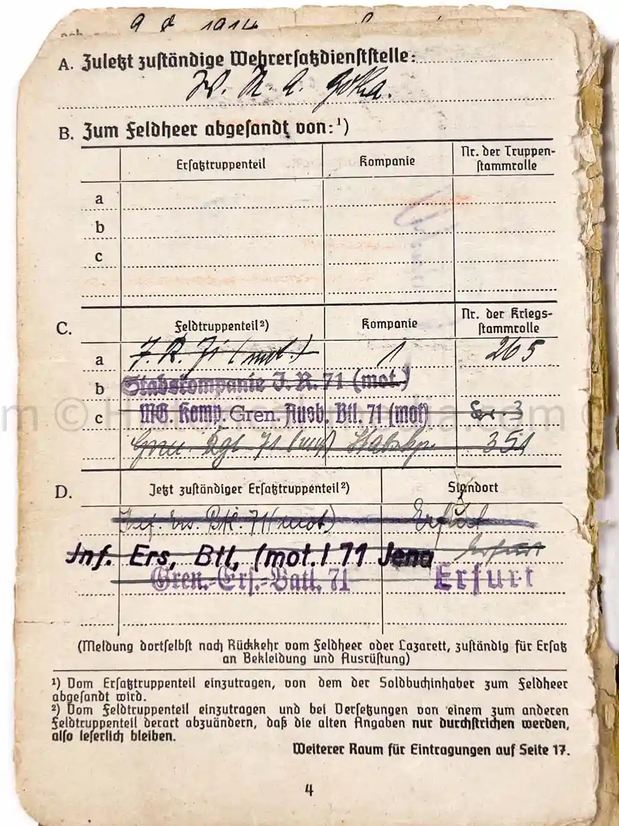 SOLDBUCH - 29. INFANTERIE-DIVISION FALKE - (sIG Sf.) - STALINGRAD