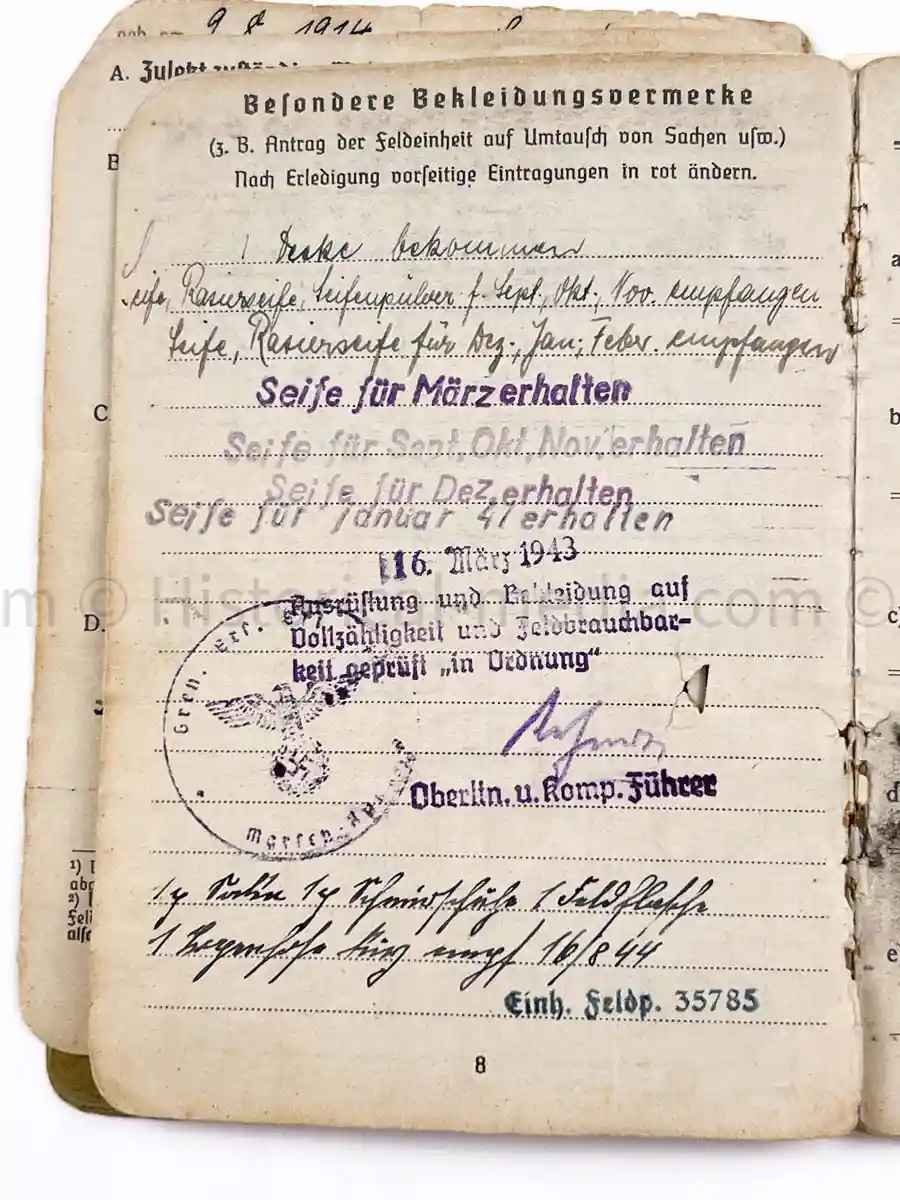 SOLDBUCH - 29. INFANTERIE-DIVISION FALKE - (sIG Sf.) - STALINGRAD