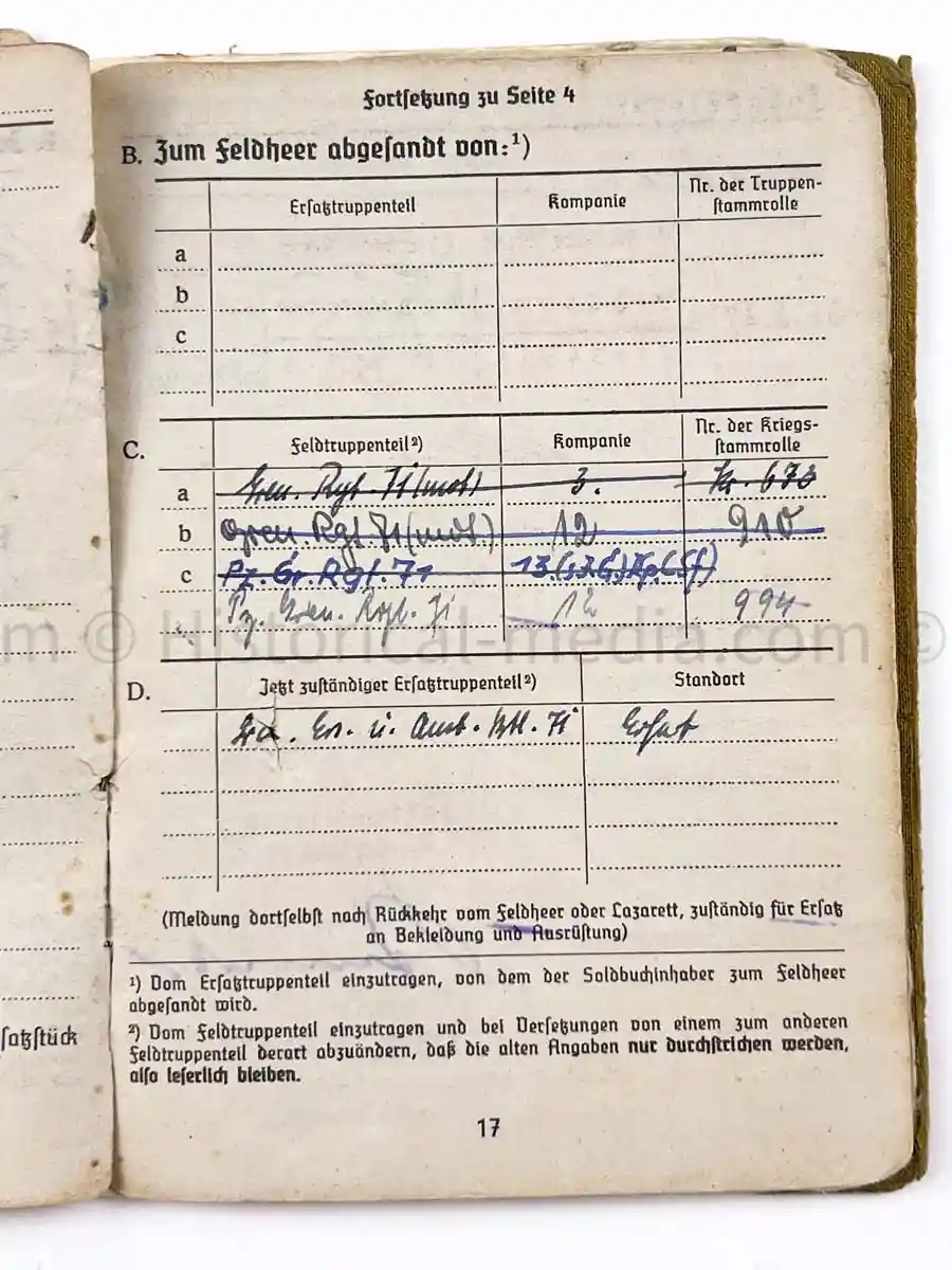 SOLDBUCH - 29. INFANTERIE-DIVISION FALKE - (sIG Sf.) - STALINGRAD