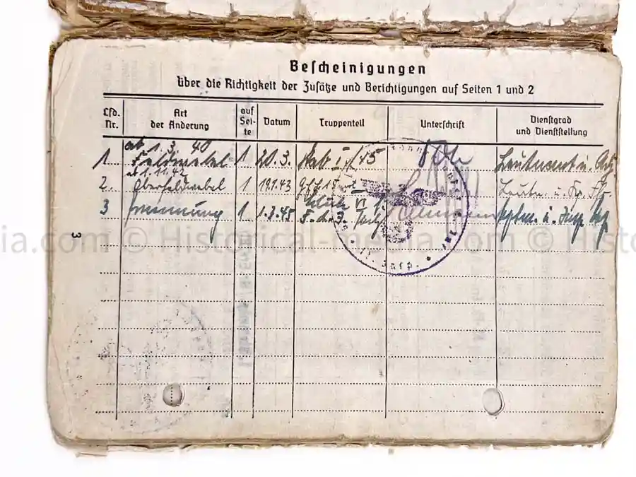 SOLDBUCH - 29. INFANTERIE-DIVISION FALKE - PANZER VERNICHTUNGS BRIGADE MECKLENBÜRG