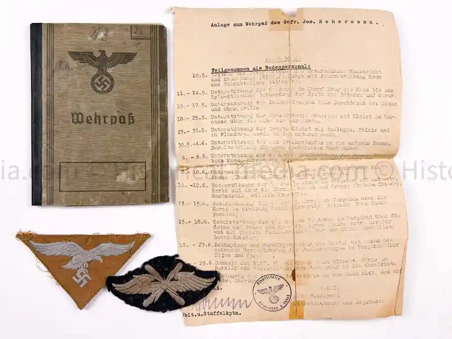WEHRPASS - JAGDGESCHWADER 27 - EBEN EMAEL - AFRIKAKORPS - D-DAY - NORMANDY !