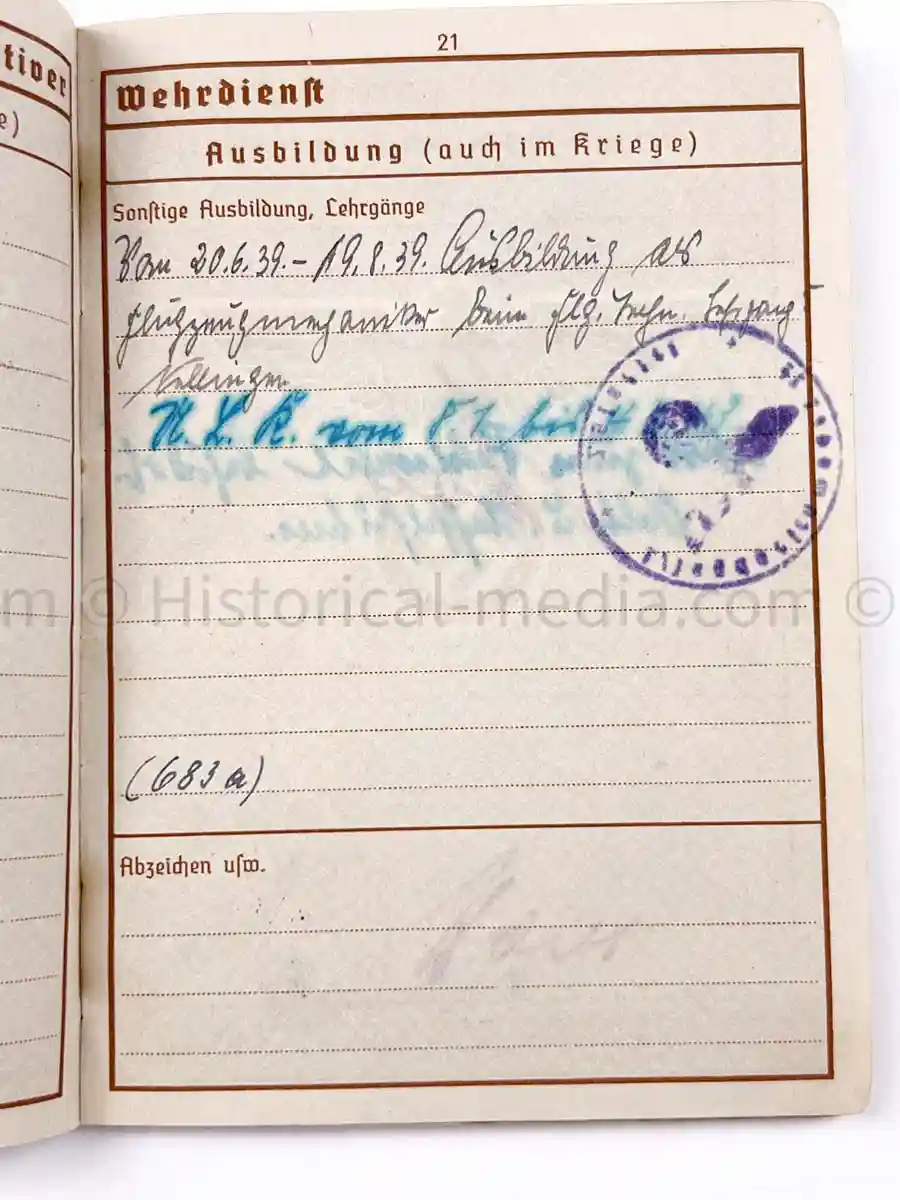 WEHRPASS - JAGDGESCHWADER 27 - EBEN EMAEL - AFRIKAKORPS - D-DAY - NORMANDY !