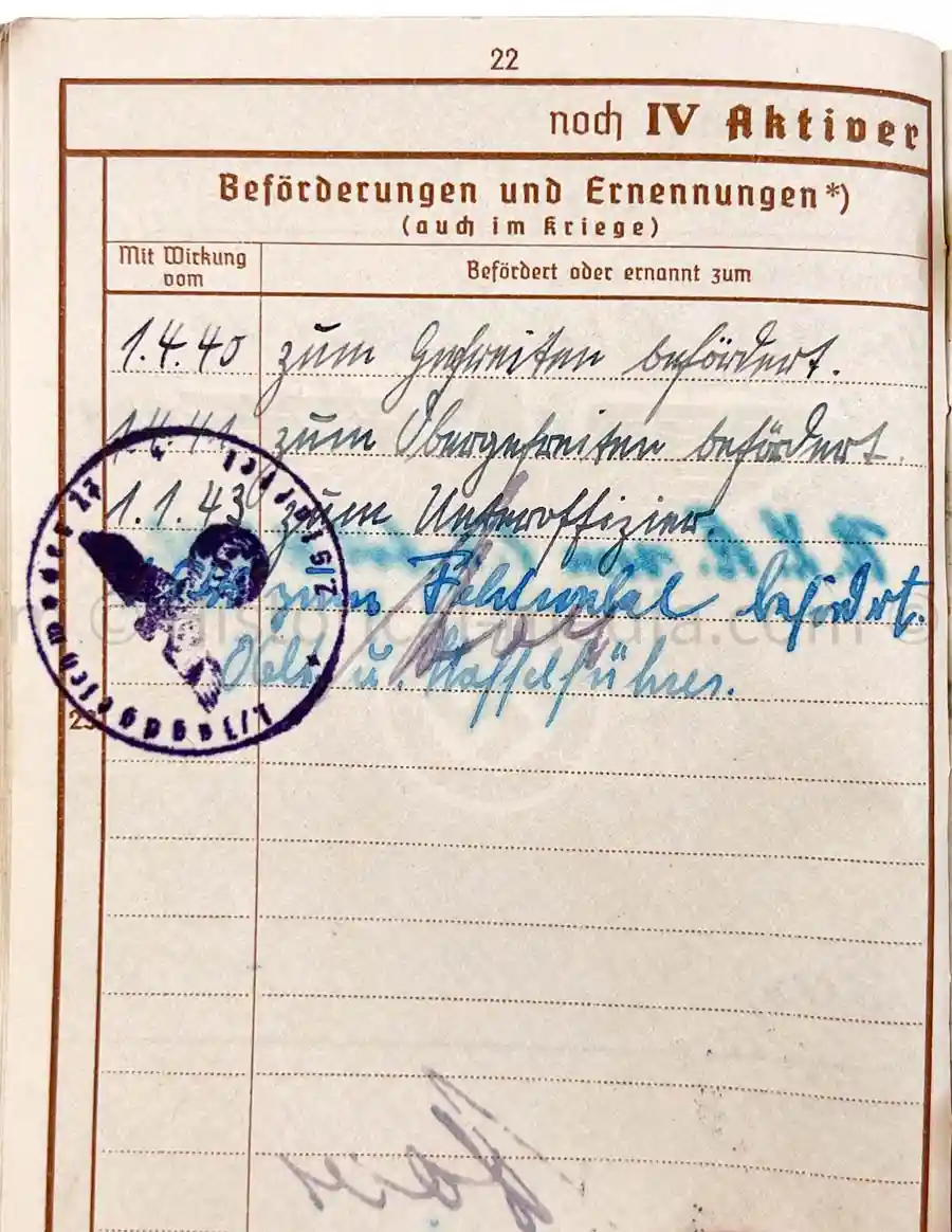 WEHRPASS - JAGDGESCHWADER 27 - EBEN EMAEL - AFRIKAKORPS - D-DAY - NORMANDY !