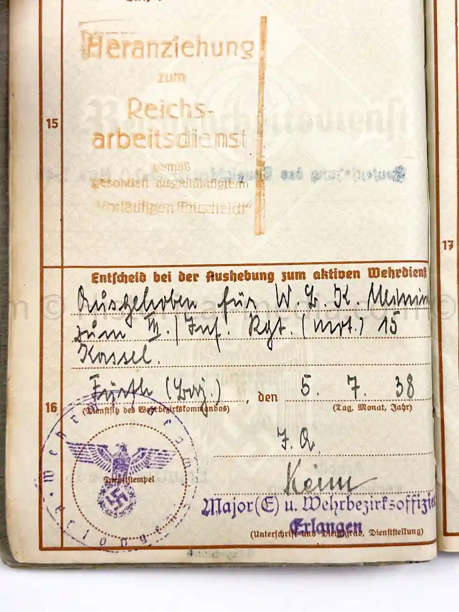 WEHRPASS - 29. INFANTERIE DIVISION FALKE - POLAND CAMPAIGN - CIEPIELÓW MASSACRE