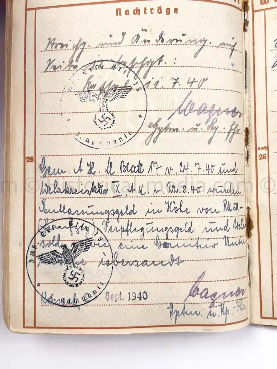WEHRPASS - 29. INFANTERIE DIVISION FALKE - POLAND CAMPAIGN - CIEPIELÓW MASSACRE