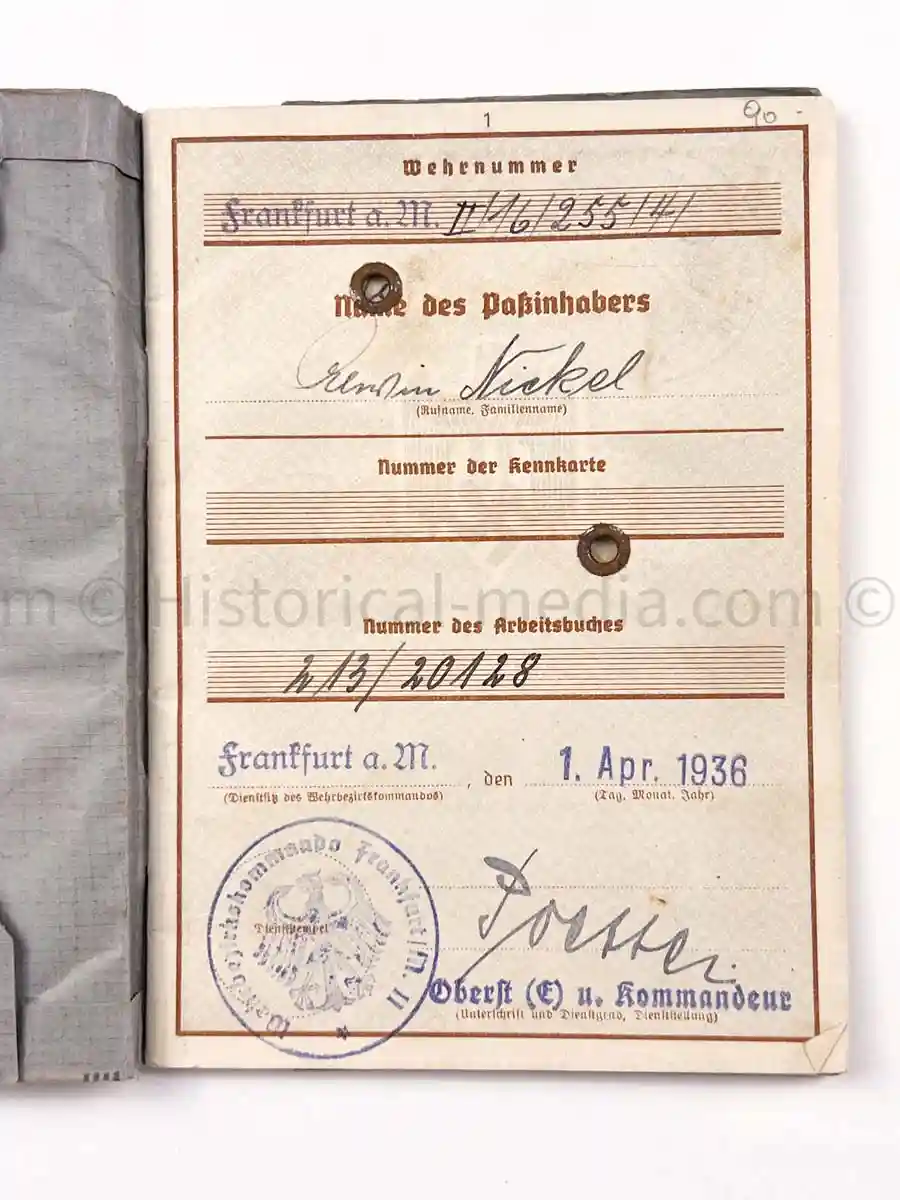 WEHRPASS - PIONIER BATAILLON 49 - 10. PANZER DIVISION - POLAND 1939 - BREST-LITOVSK 