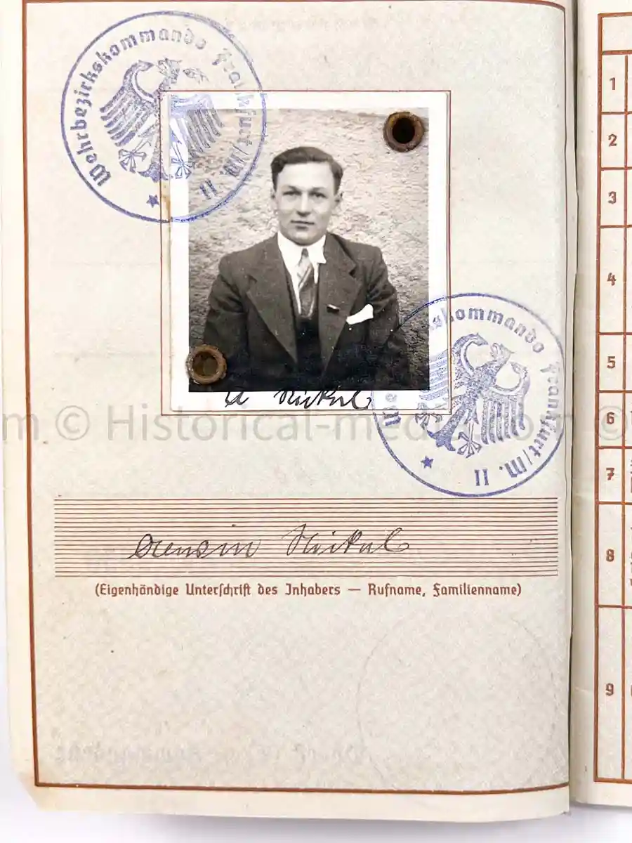 WEHRPASS - PIONIER BATAILLON 49 - 10. PANZER DIVISION - POLAND 1939 - BREST-LITOVSK 