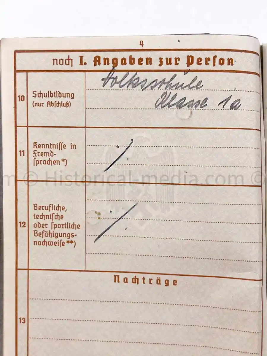 WEHRPASS - PIONIER BATAILLON 49 - 10. PANZER DIVISION - POLAND 1939 - BREST-LITOVSK 