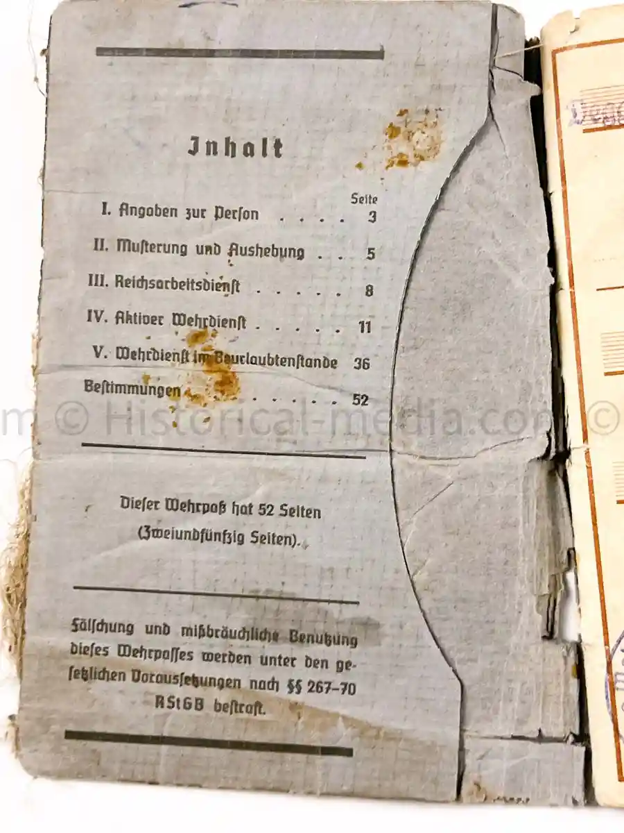 WEHRPASS - PIONIER BATAILLON 88 - 46 INFANTERIE DIVISION - POLAND, FRANCE & RUSSIA - SEVASTAPOL 