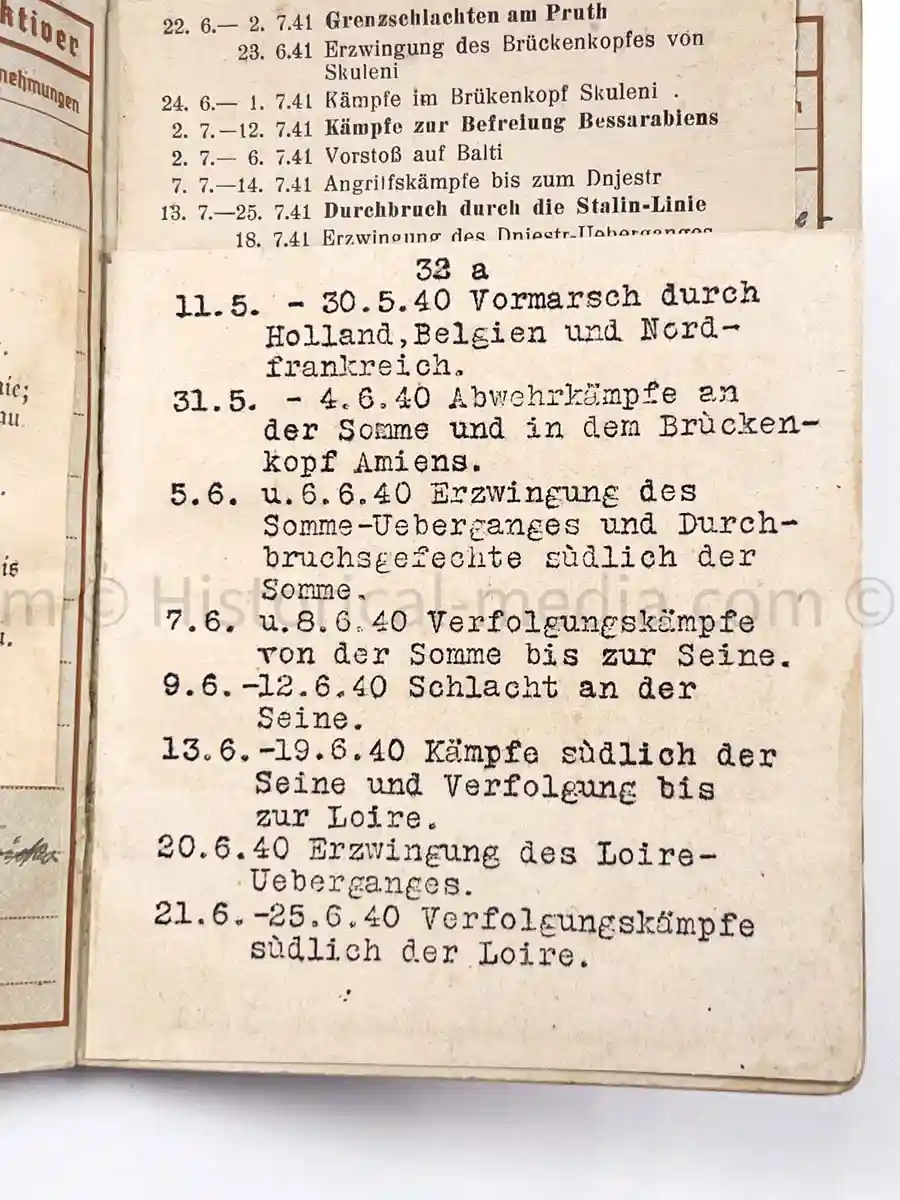 WEHRPASS - PIONIER BATAILLON 88 - 46 INFANTERIE DIVISION - POLAND, FRANCE & RUSSIA - SEVASTAPOL 
