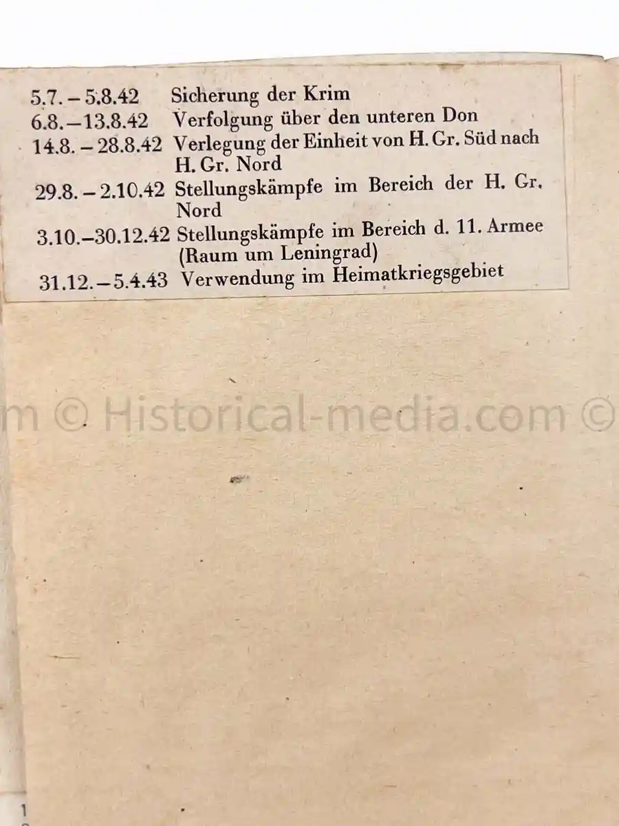 WEHRPASS - PIONIER BATAILLON 88 - 46 INFANTERIE DIVISION - POLAND, FRANCE & RUSSIA - SEVASTAPOL 
