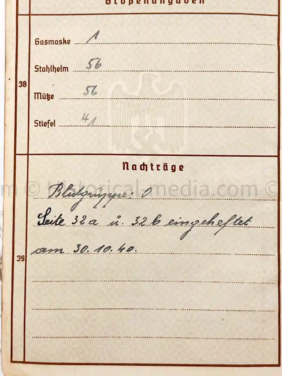 WEHRPASS - PIONIER BATAILLON 88 - 46 INFANTERIE DIVISION - POLAND, FRANCE & RUSSIA - SEVASTAPOL 