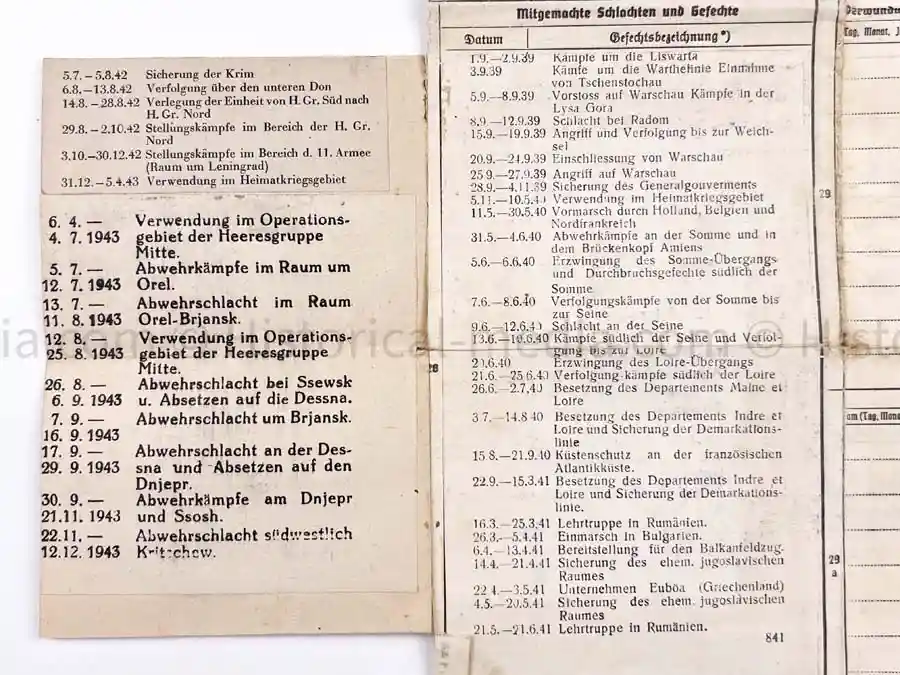 WEHRPASS - PIONIER BATAILLON 88 - 46 INFANTERIE DIVISION - POLAND, FRANCE & RUSSIA - SEVASTAPOL 