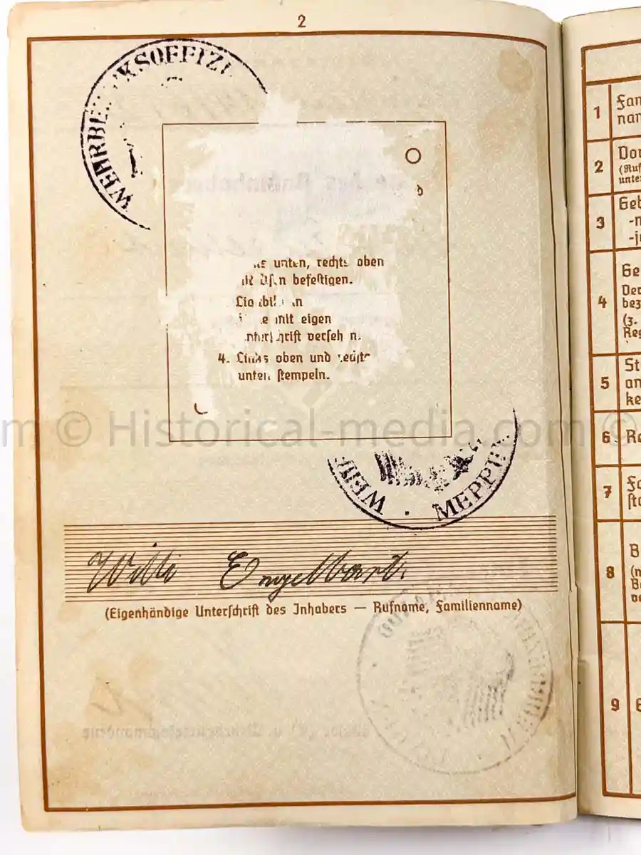 WEHRPASS - PIONIER BAT. 88 - 46. INFANTERIE DIVISION - POLAND, FRANCE, RUSSIA - KIA 