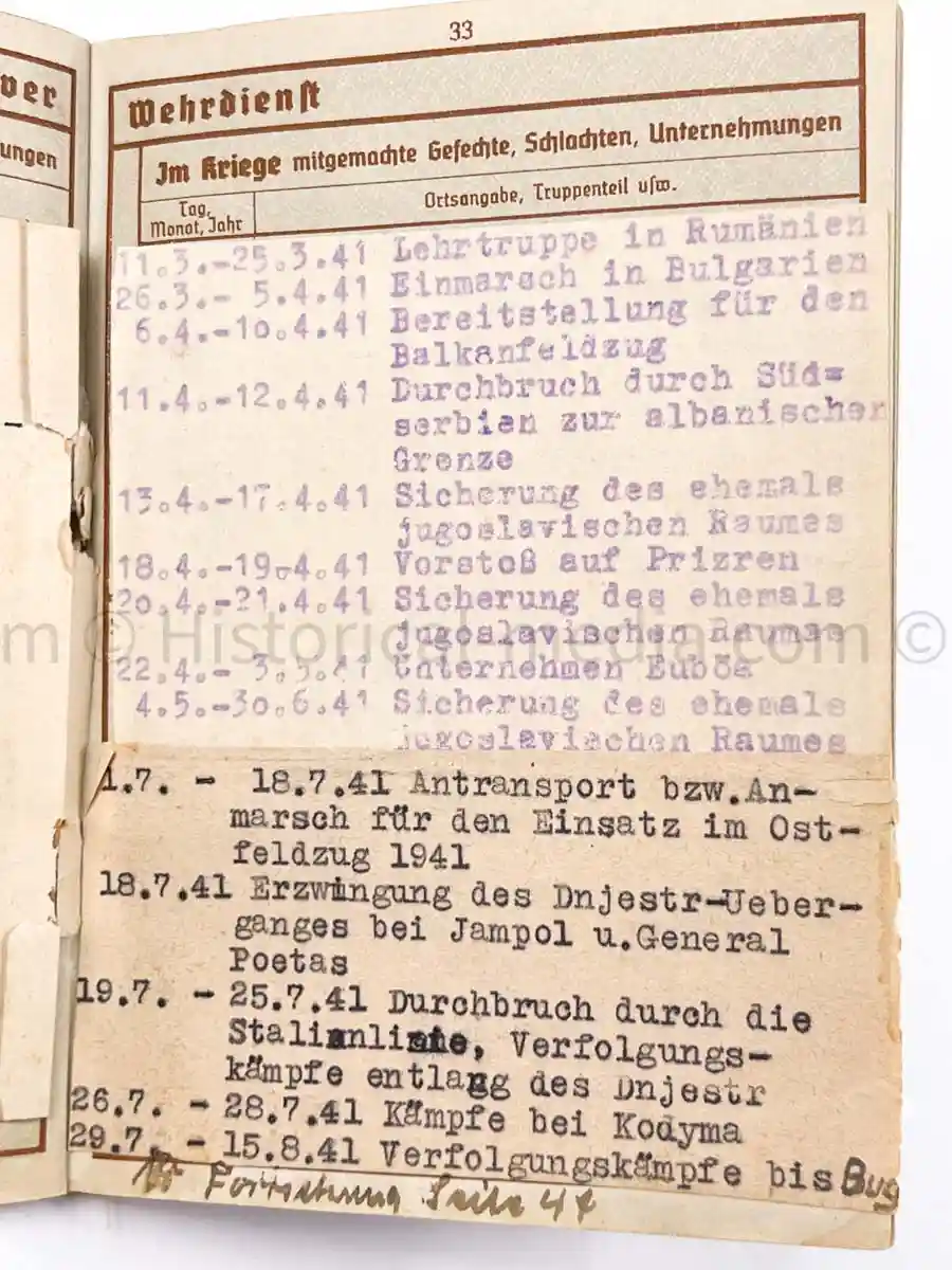 WEHRPASS - PIONIER BAT. 88 - 46. INFANTERIE DIVISION - POLAND, FRANCE, RUSSIA - KIA 