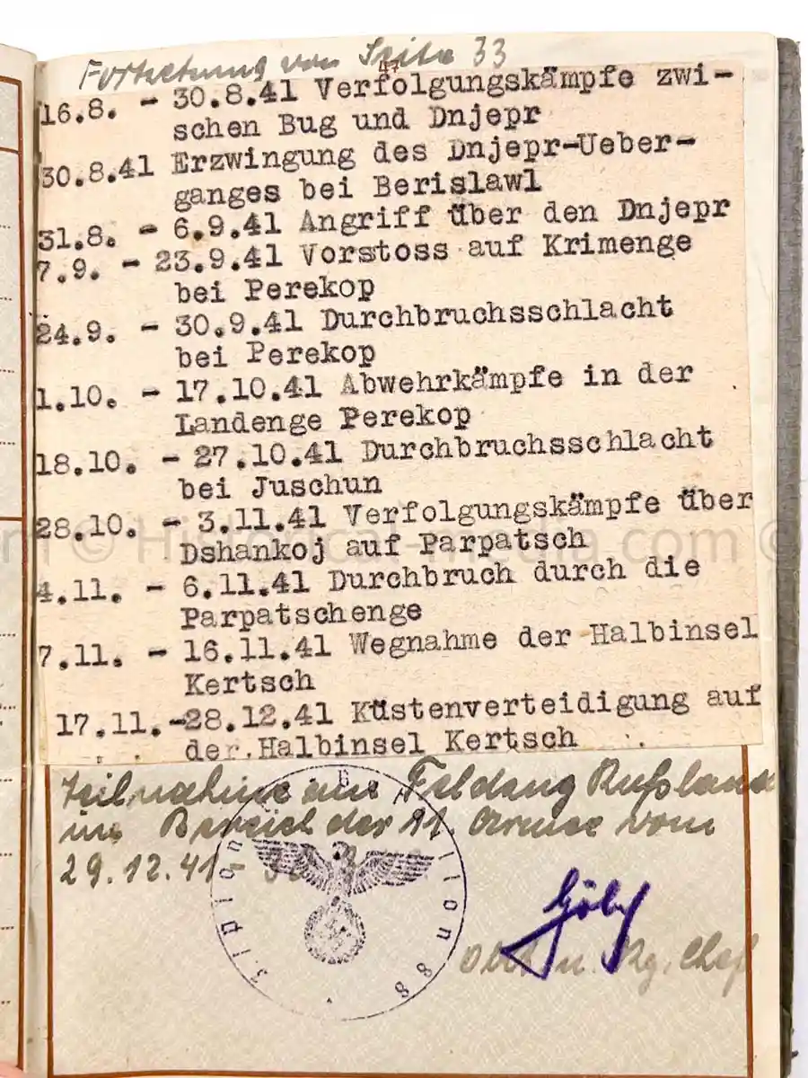 WEHRPASS - PIONIER BAT. 88 - 46. INFANTERIE DIVISION - POLAND, FRANCE, RUSSIA - KIA 