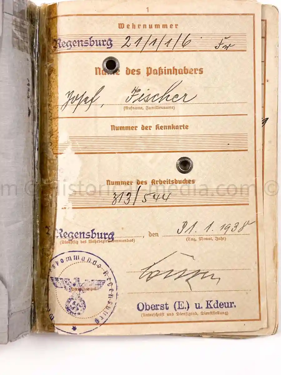 WEHRPASS - PANZERJÄGER ABTEILUNG 52 - 46. INFANTERIE DIVISION - POLAND, FRANCE, RUSSIA 