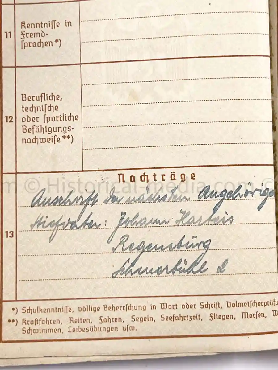 WEHRPASS - PANZERJÄGER ABTEILUNG 52 - 46. INFANTERIE DIVISION - POLAND, FRANCE, RUSSIA 