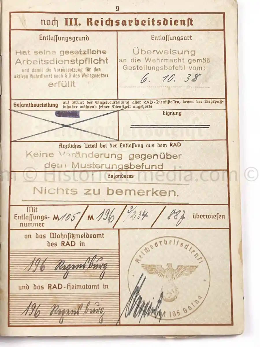 WEHRPASS - PANZERJÄGER ABTEILUNG 52 - 46. INFANTERIE DIVISION - POLAND, FRANCE, RUSSIA 