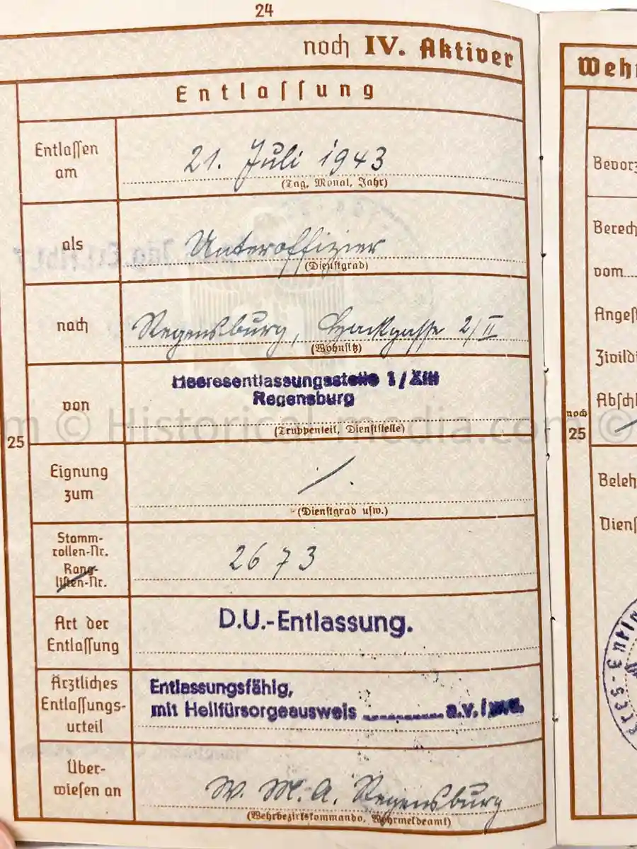 WEHRPASS - PANZERJÄGER ABTEILUNG 52 - 46. INFANTERIE DIVISION - POLAND, FRANCE, RUSSIA 