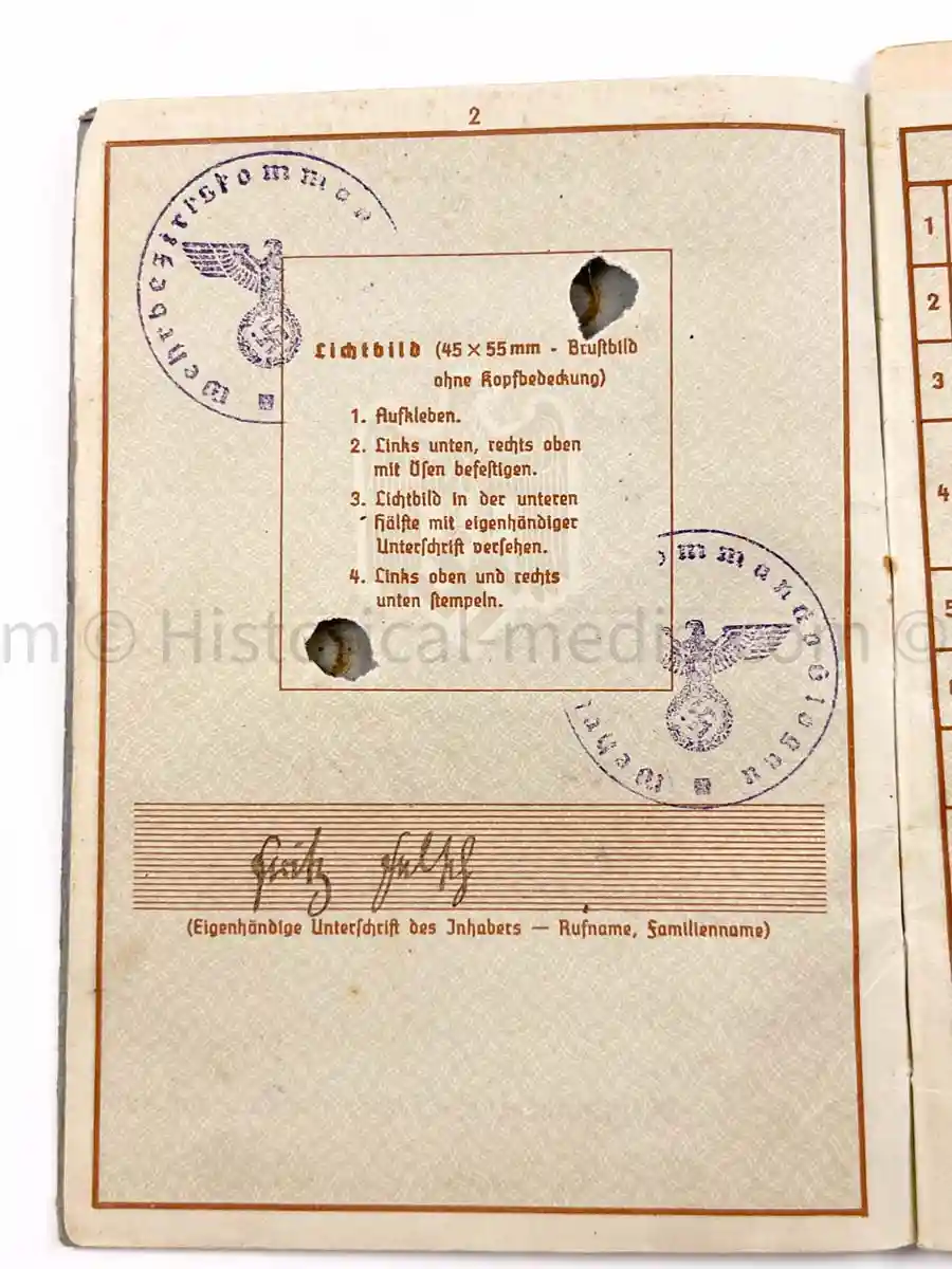 WEHRPASS - INFANTERIE REGIMENT 54 - 18. INFANTERIE DIVISION - POAND, FRANCE, RUSSIA 