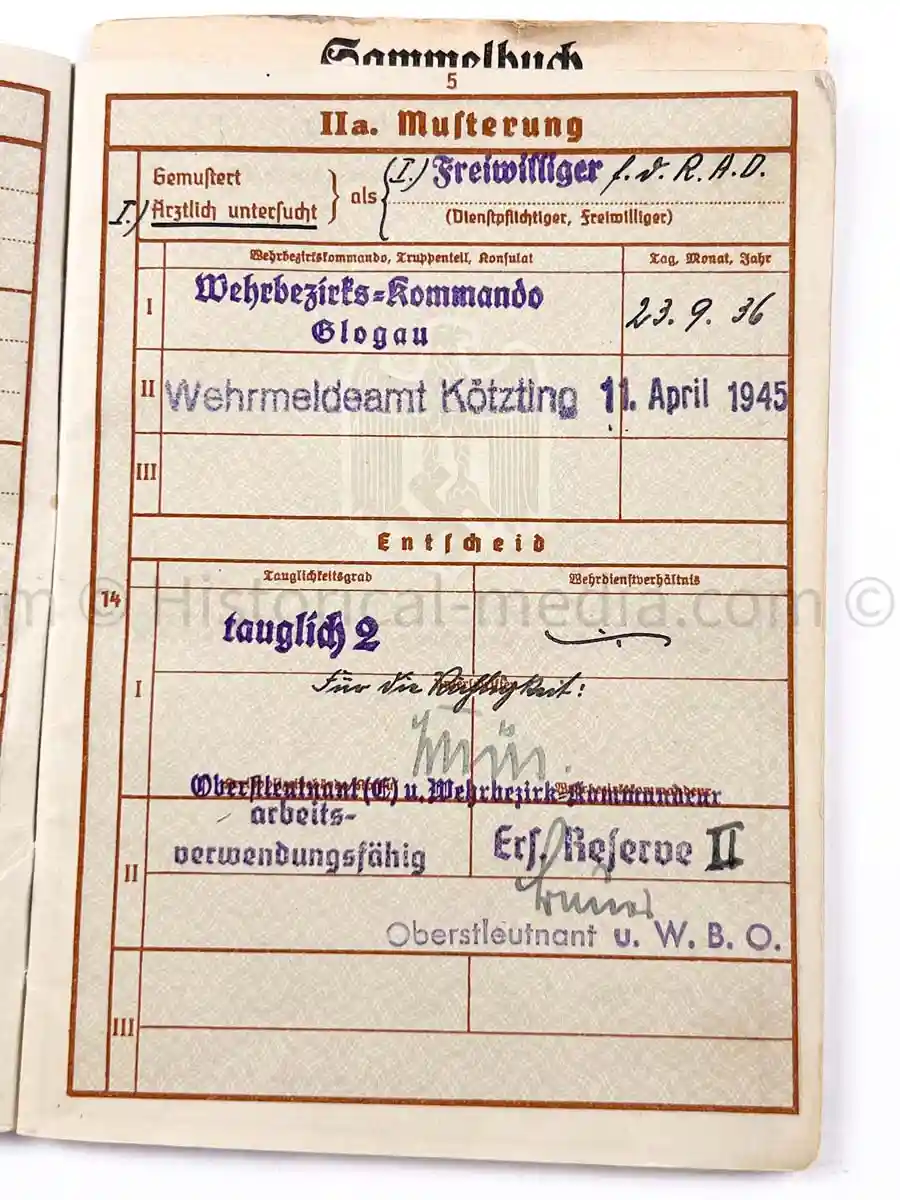 WEHRPASS - INFANTERIE REGIMENT 54 - 18. INFANTERIE DIVISION - POAND, FRANCE, RUSSIA 