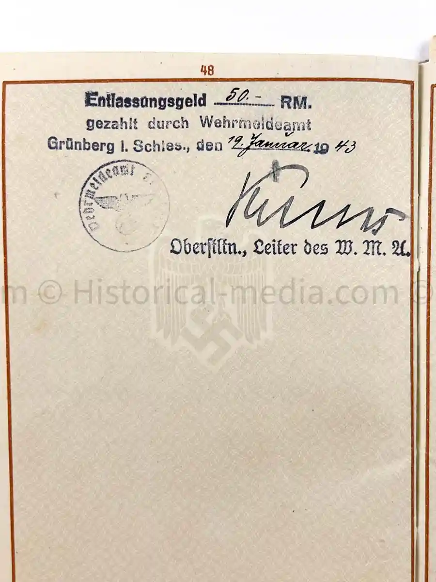 WEHRPASS - INFANTERIE REGIMENT 54 - 18. INFANTERIE DIVISION - POAND, FRANCE, RUSSIA 