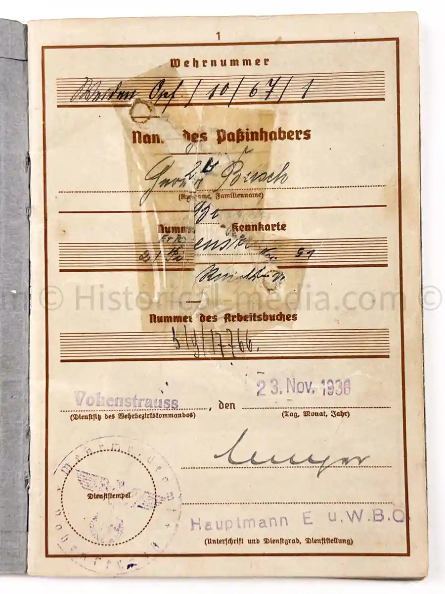 WEHRPASS - 73. INFANTERIE DIVISION - POLAND, FRANCE, RUSSIA CAMPAIGNS 