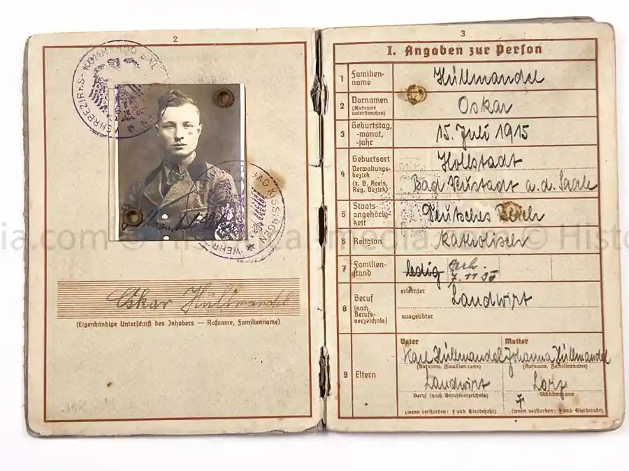 WEHRPASS - KRADSCHÜTZEN BATAILLON 7 - 2. LEICHTE DIVISION - POLAND, FRANCE, RUSSIA, BALKANS, GREECE 