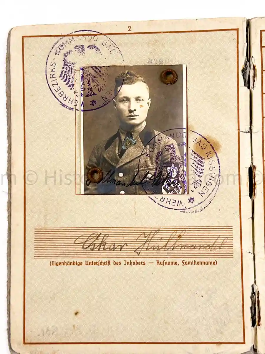 WEHRPASS - KRADSCHÜTZEN BATAILLON 7 - 2. LEICHTE DIVISION - POLAND, FRANCE, RUSSIA, BALKANS, GREECE 