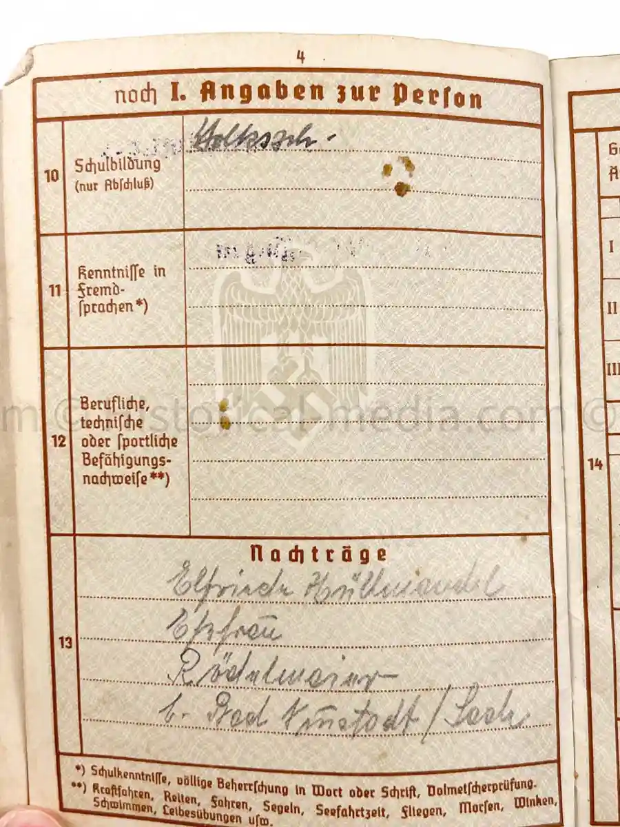 WEHRPASS - KRADSCHÜTZEN BATAILLON 7 - 2. LEICHTE DIVISION - POLAND, FRANCE, RUSSIA, BALKANS, GREECE 