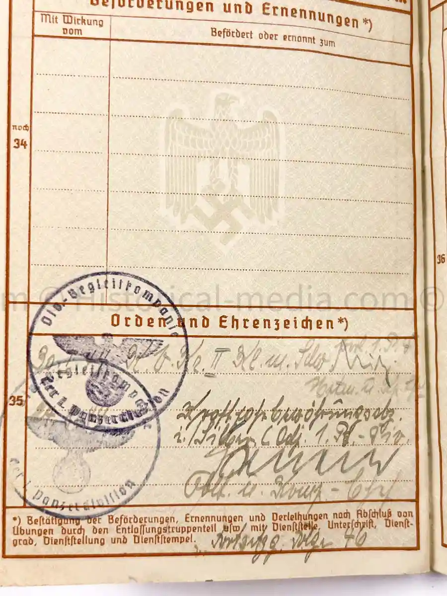 WEHRPASS - KRADSCHÜTZEN BATAILLON 7 - 2. LEICHTE DIVISION - POLAND, FRANCE, RUSSIA, BALKANS, GREECE 