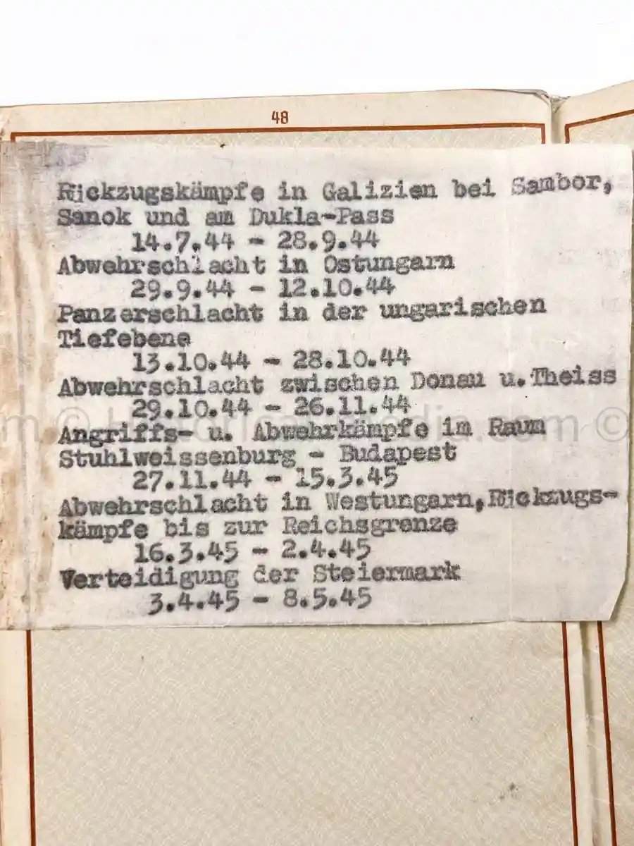 WEHRPASS - KRADSCHÜTZEN BATAILLON 7 - 2. LEICHTE DIVISION - POLAND, FRANCE, RUSSIA, BALKANS, GREECE 