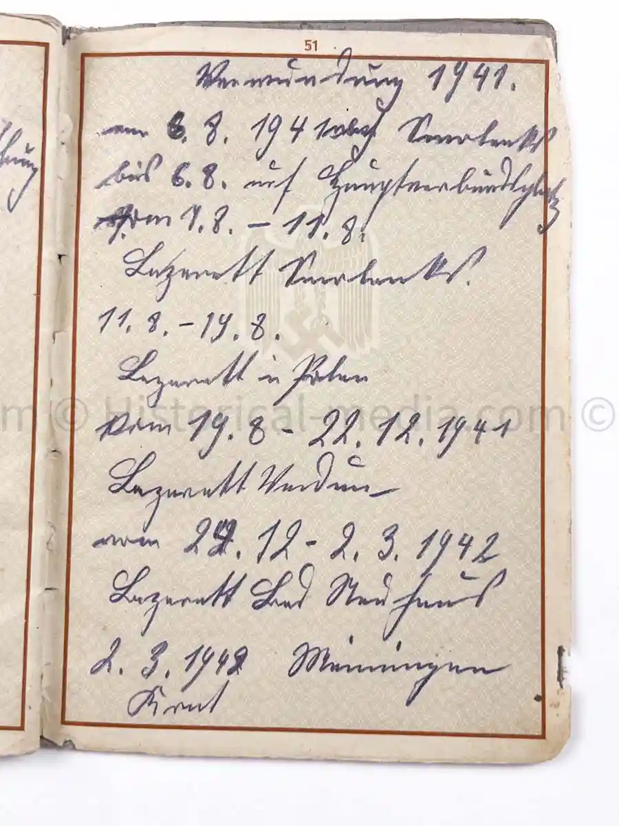 WEHRPASS - KRADSCHÜTZEN BATAILLON 7 - 2. LEICHTE DIVISION - POLAND, FRANCE, RUSSIA, BALKANS, GREECE 