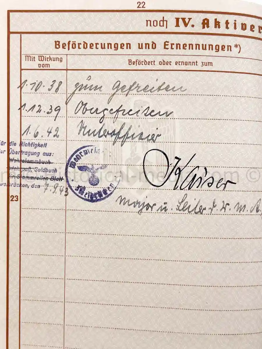 WEHRPASS - INFANTERIE REGIMENT 63 - 27. INFANTERIE DIVISION - AUSTRIAN ANSCHLUSS, POLAND, FRANCE, RUSSIA 
