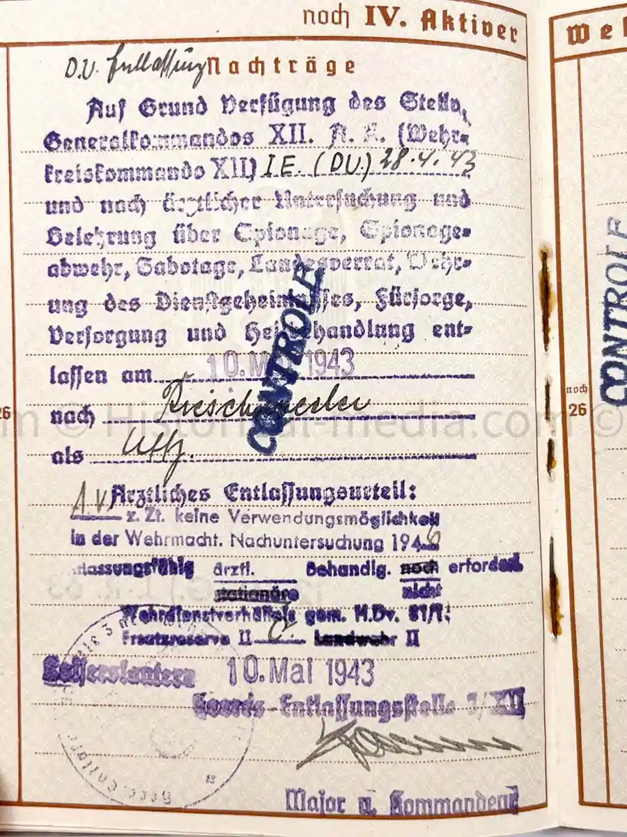 WEHRPASS - INFANTERIE REGIMENT 63 - 27. INFANTERIE DIVISION - AUSTRIAN ANSCHLUSS, POLAND, FRANCE, RUSSIA 