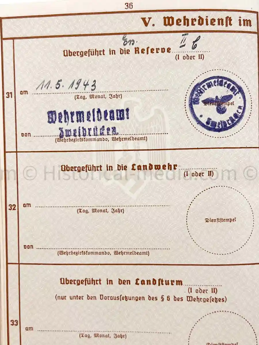 WEHRPASS - INFANTERIE REGIMENT 63 - 27. INFANTERIE DIVISION - AUSTRIAN ANSCHLUSS, POLAND, FRANCE, RUSSIA 