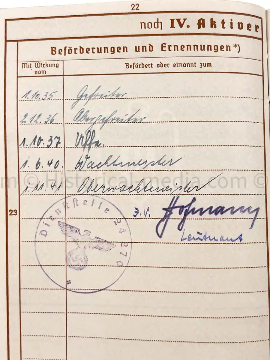 WEHRPASS - 19. & 246. INFANTERIE DIVISIONS - EK2 AWARDED FOR POLAND CAMPAIGN - KIA RUSSIA 1943 