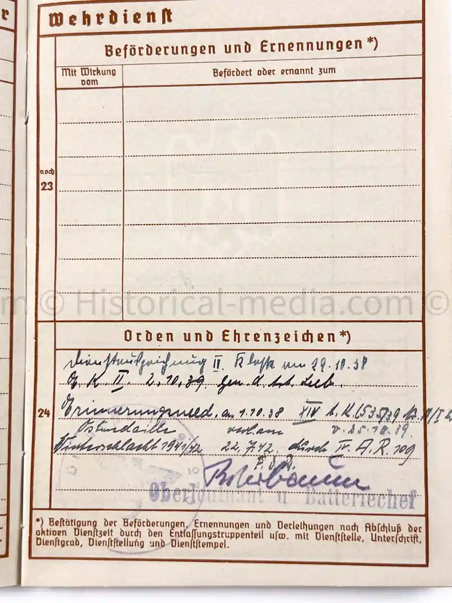 WEHRPASS - 19. & 246. INFANTERIE DIVISIONS - EK2 AWARDED FOR POLAND CAMPAIGN - KIA RUSSIA 1943 
