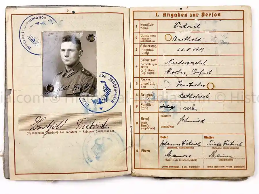 WEHRPASS - GEBIRGS KRADSCHÜTZEN SCHWADRON 54 - 1. GEBIRGS DIVISION - SUDETENLAND, POLAND, FRANCE, RUSSIA