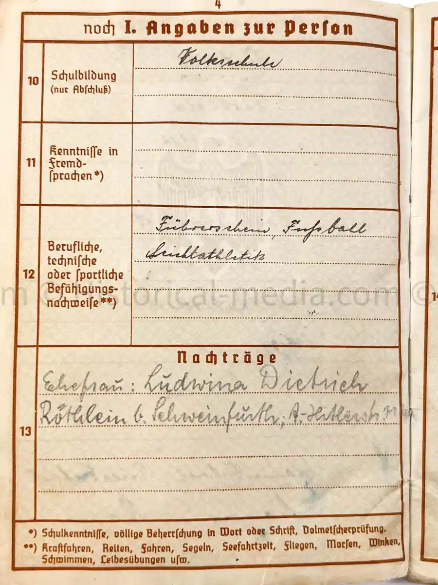 WEHRPASS - GEBIRGS KRADSCHÜTZEN SCHWADRON 54 - 1. GEBIRGS DIVISION - SUDETENLAND, POLAND, FRANCE, RUSSIA