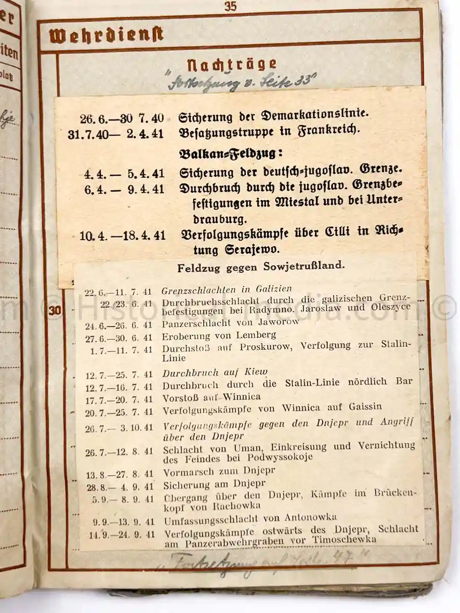 WEHRPASS - GEBIRGS KRADSCHÜTZEN SCHWADRON 54 - 1. GEBIRGS DIVISION - SUDETENLAND, POLAND, FRANCE, RUSSIA