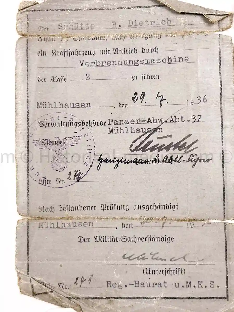 WEHRPASS - GEBIRGS KRADSCHÜTZEN SCHWADRON 54 - 1. GEBIRGS DIVISION - SUDETENLAND, POLAND, FRANCE, RUSSIA