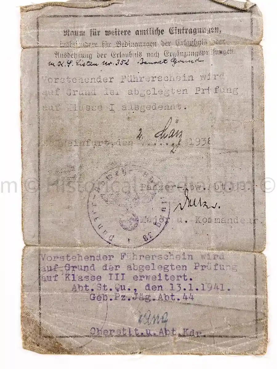 WEHRPASS - GEBIRGS KRADSCHÜTZEN SCHWADRON 54 - 1. GEBIRGS DIVISION - SUDETENLAND, POLAND, FRANCE, RUSSIA