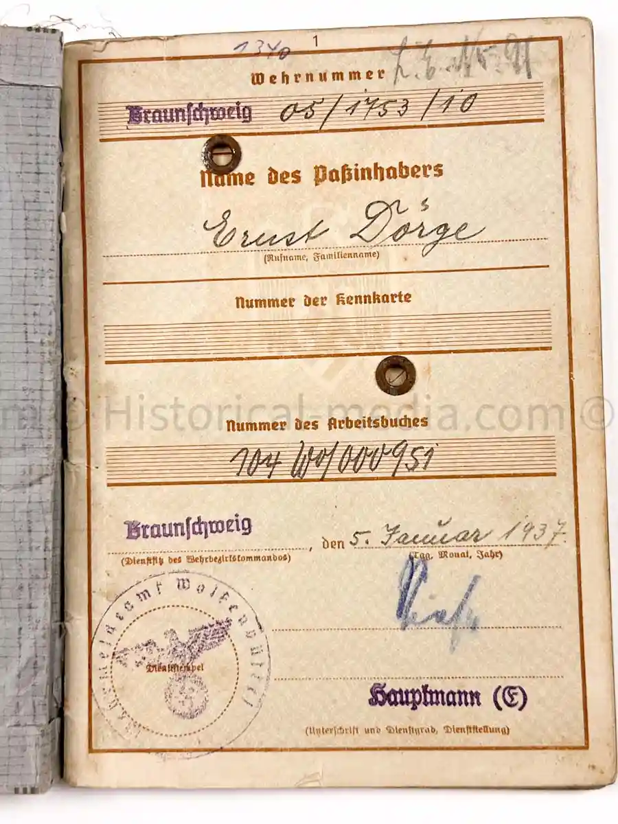 WEHRPASS - FLAK REGIMENT 36 - POLAND 1939 + FRANCE 1940 