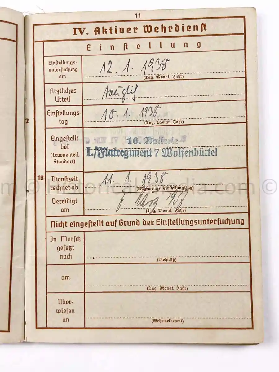 WEHRPASS - FLAK REGIMENT 36 - POLAND 1939 + FRANCE 1940 