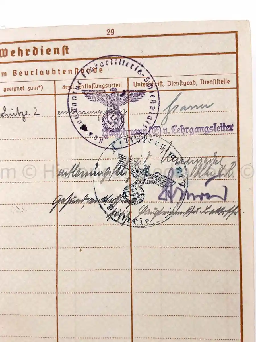 WEHRPASS - FLAK REGIMENT 36 - POLAND 1939 + FRANCE 1940 