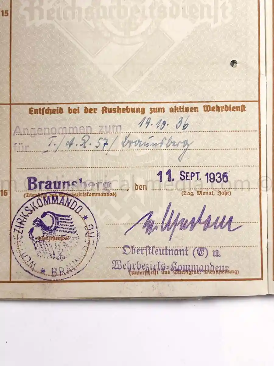 WEHRPASS - 61. INFANTERIE DIVISION - POLAND, FRANCE, RUSSIA - KIA 1943 