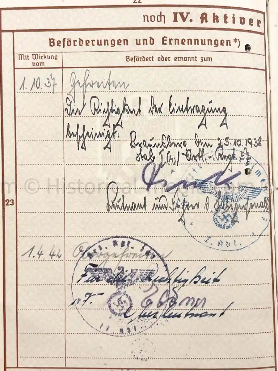 WEHRPASS - 61. INFANTERIE DIVISION - POLAND, FRANCE, RUSSIA - KIA 1943 